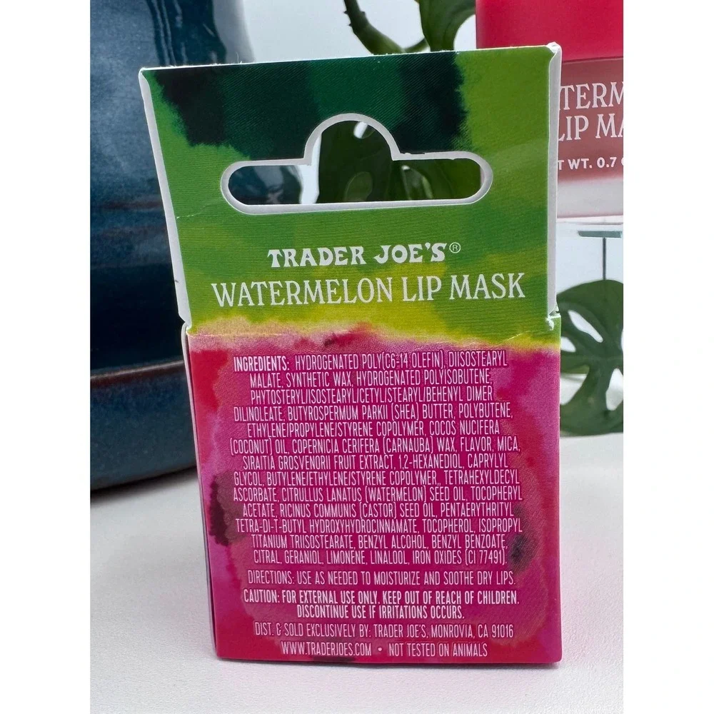Trader‎ Joes Watermelon Lip Mask 2 Pack Moisturizing Lip Treatment 0.7 oz Each